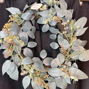 Threshold Green and Gold Wreath 22 inch NWT